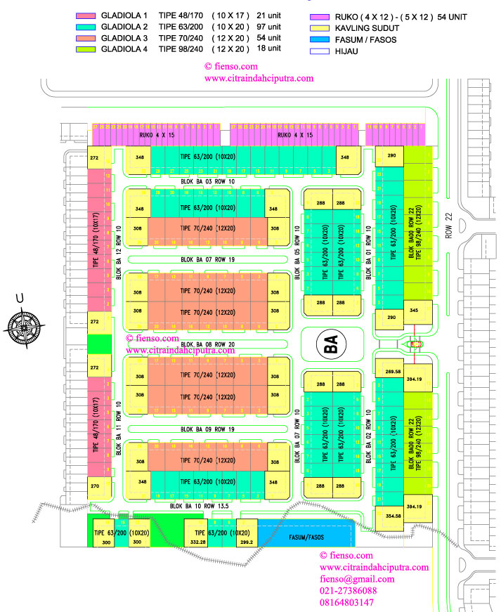 siteplan Gladiola Citra Indah